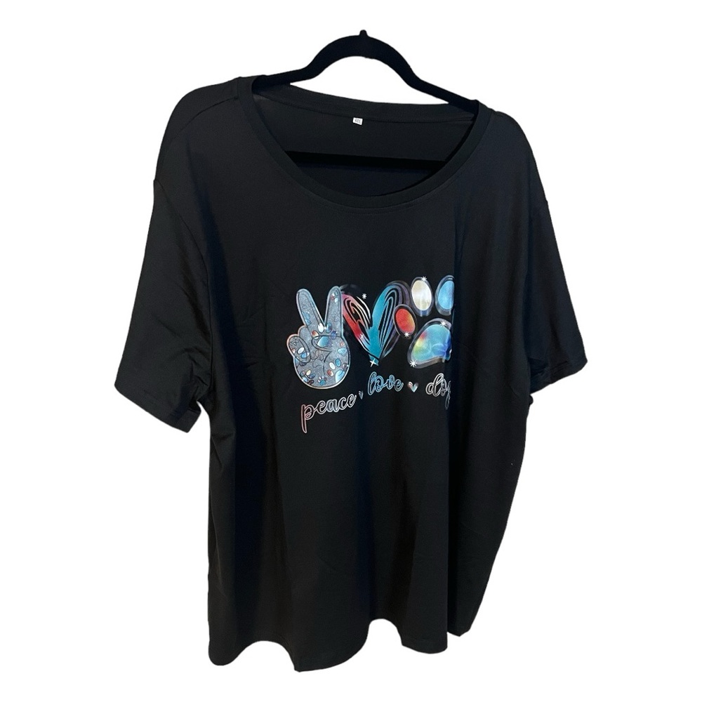 A cute t-shirt Peace - Love - Dog in 4 x